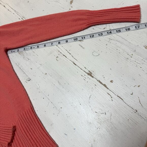 J. Crew Sweater XS Pink Lambswool Blend High Ruffle-Neck Pullover Ribbed Hem - Picture 8 of 11